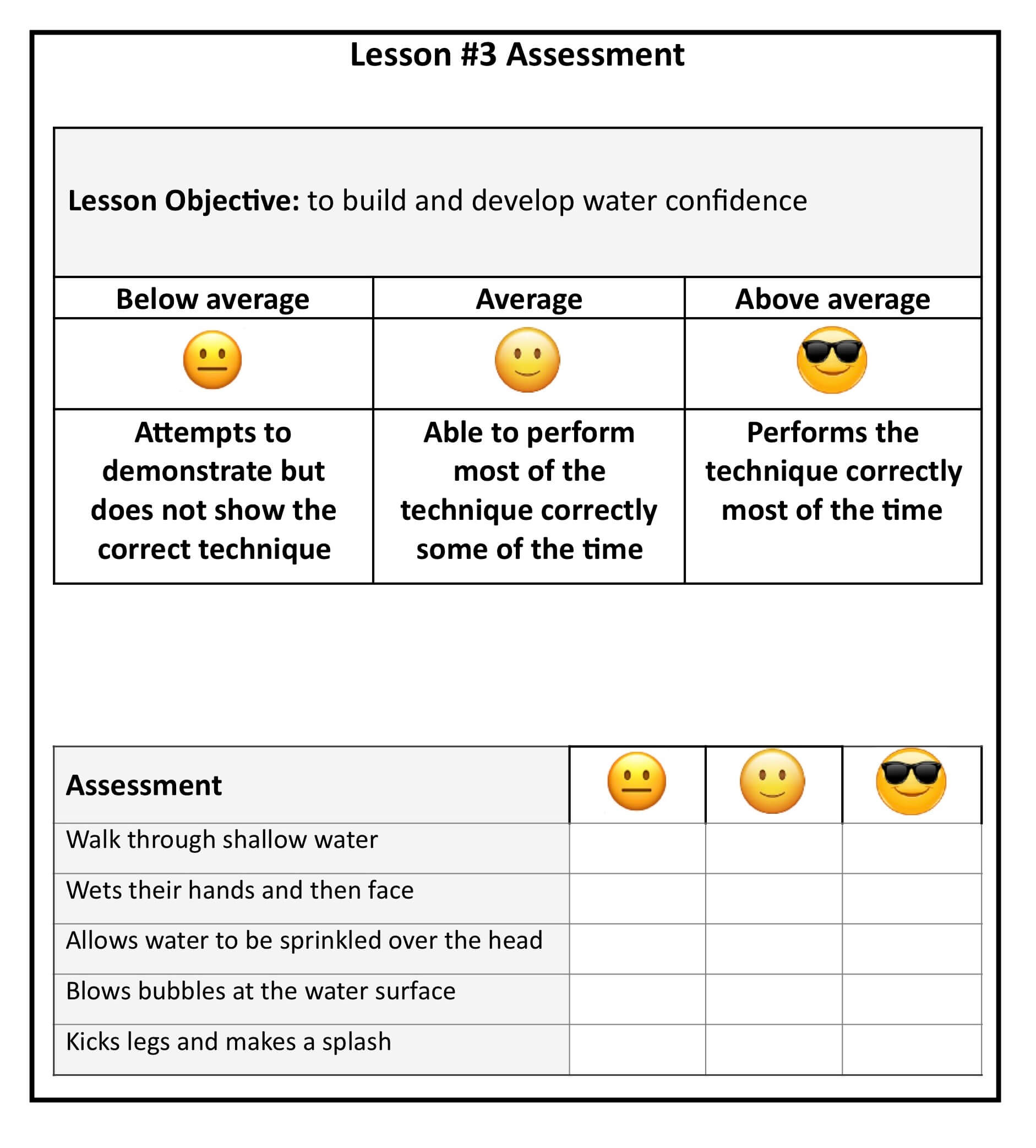 Teaching Swimming Lesson Plans PDF Instantly Download Free Samples