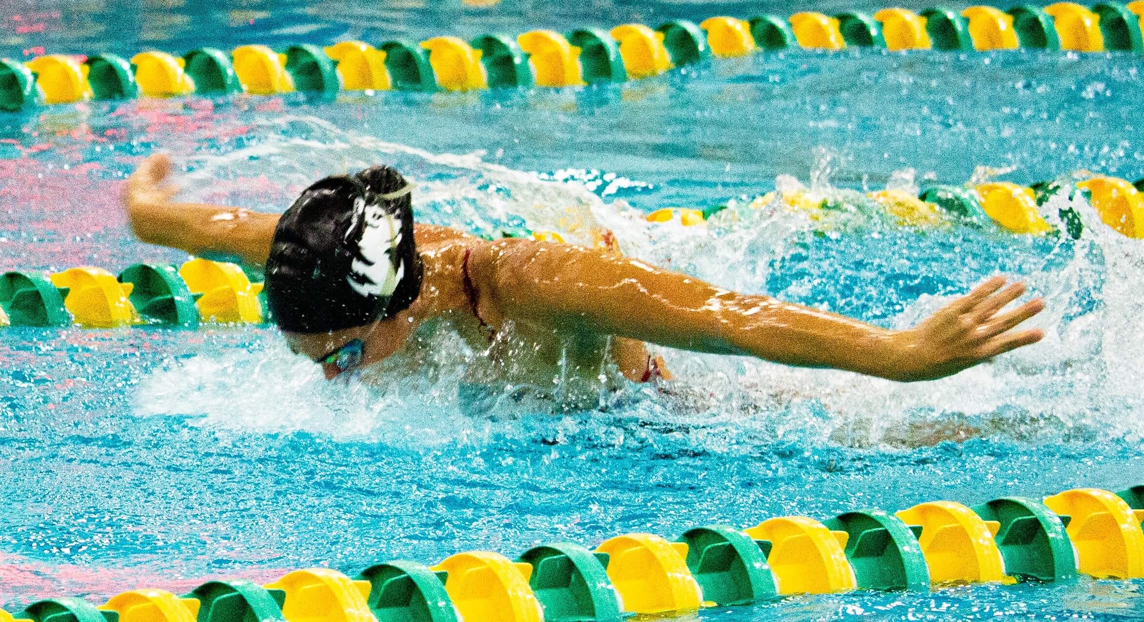 teaching butterfly swimming stroke